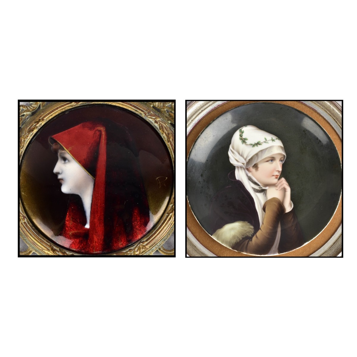 Antique Hand Painted Plaques