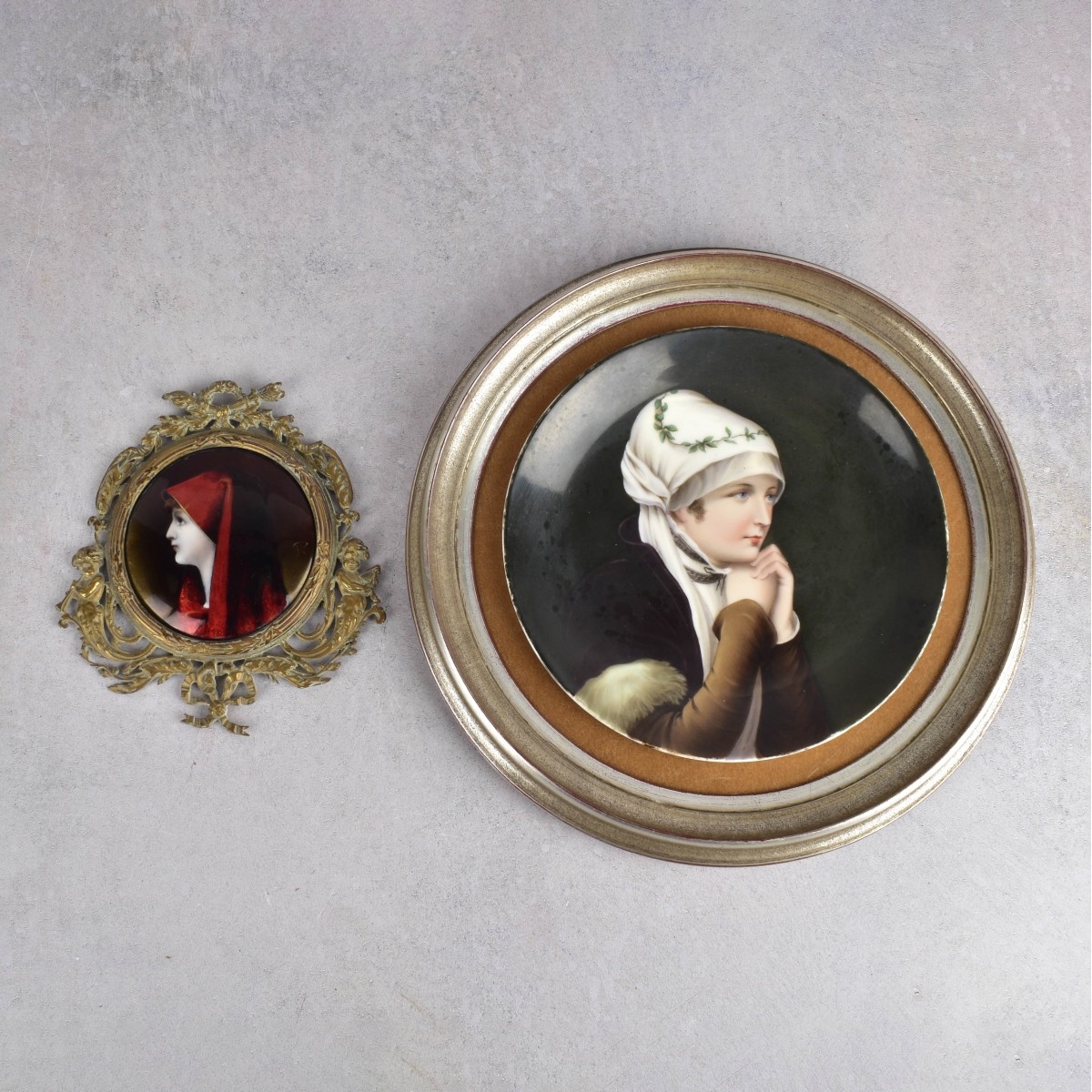 Antique Hand Painted Plaques