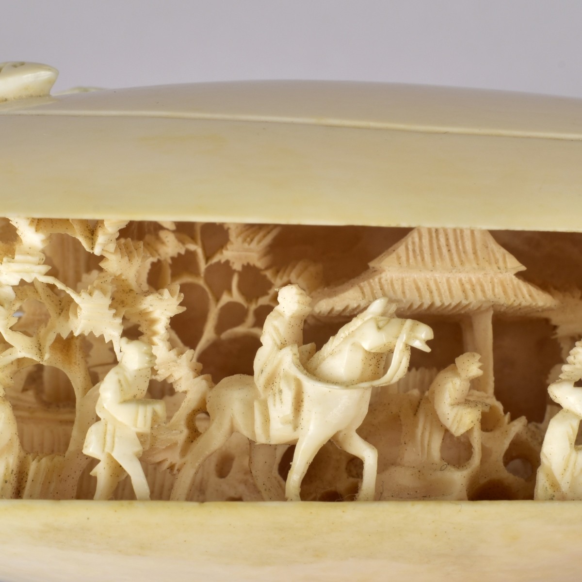 Antique Japanese Carving of a Village
