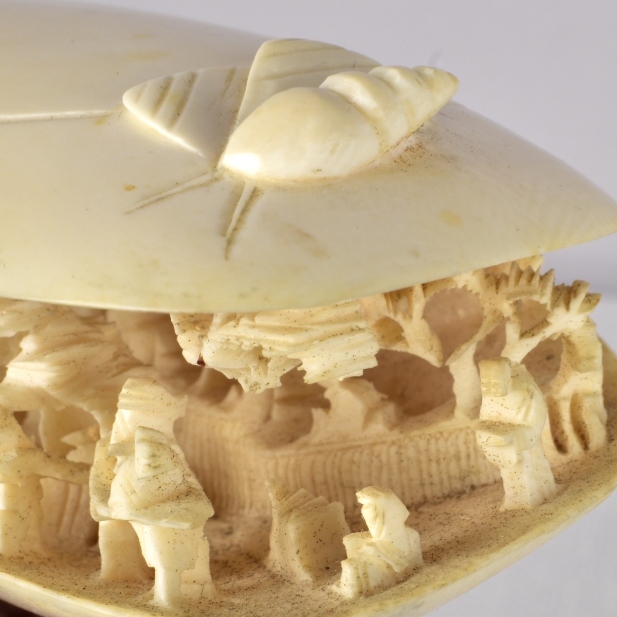 Antique Japanese Carving of a Village