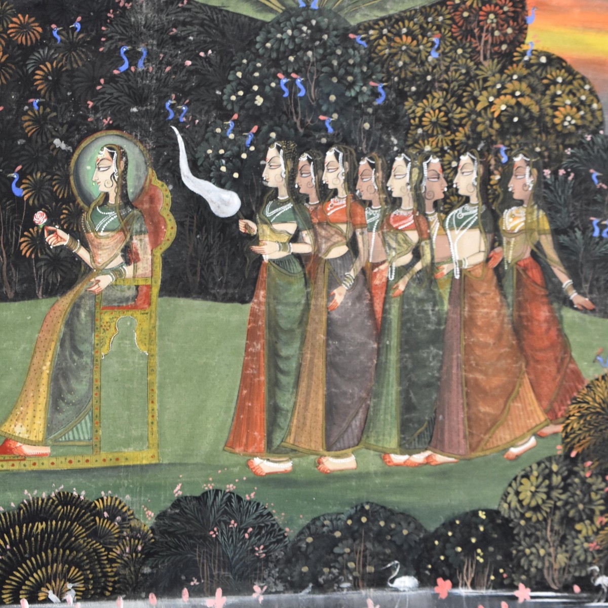Old Indian Pichwai Painting on Silk
