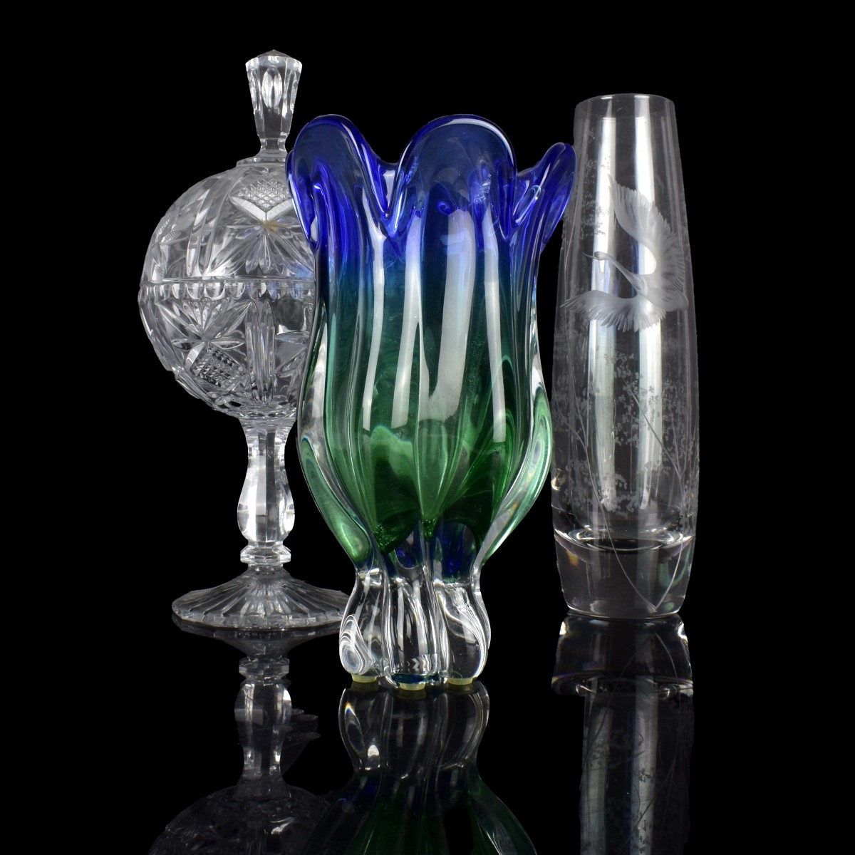 Lot of Three (3) Glass Vessels