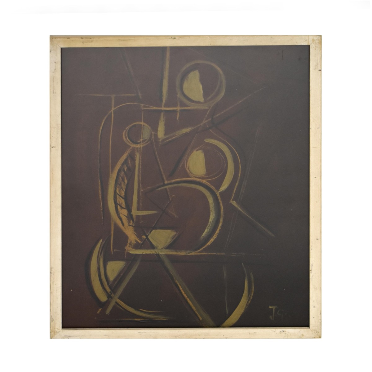 Abstract Gouache Mother & Child signed J G