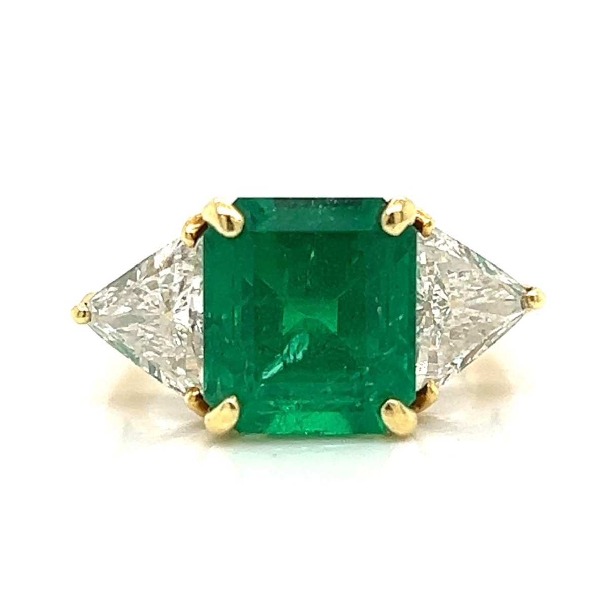 Emerald, Diamond and 18K Ring
