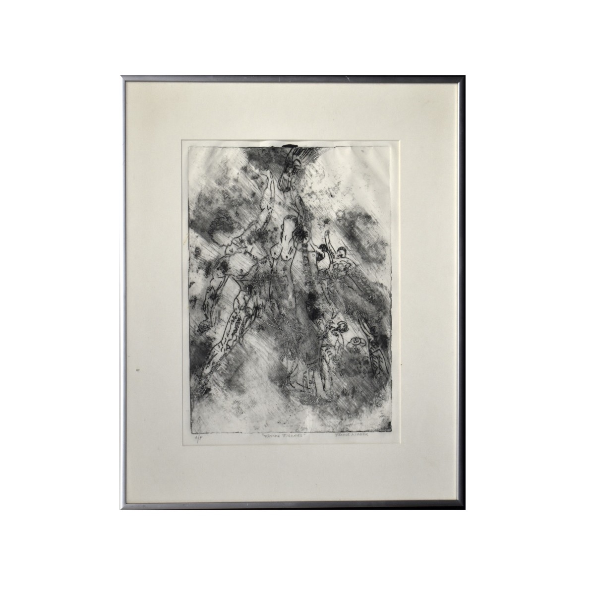 France Lieber "Flying Figures" Etching