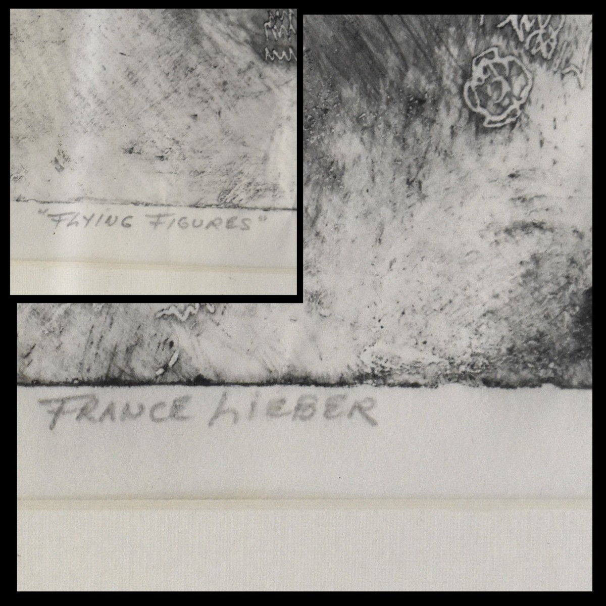 France Lieber "Flying Figures" Etching