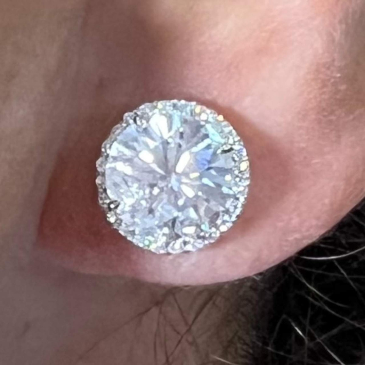 Diamond and 14K Ear Studs