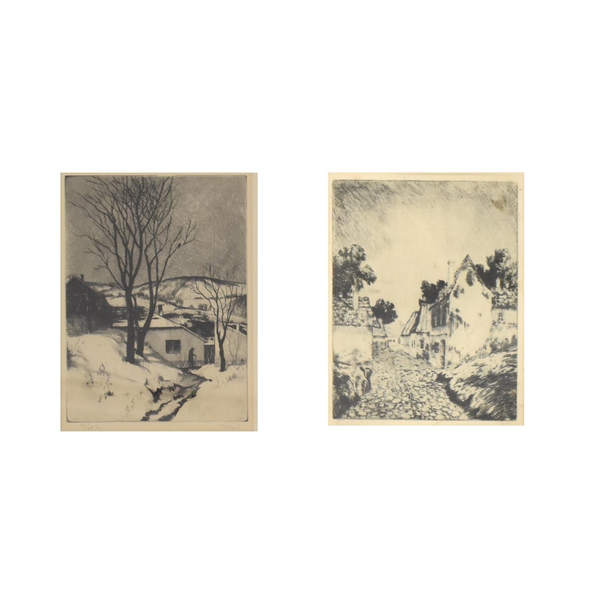Hungarian Framed Etchings