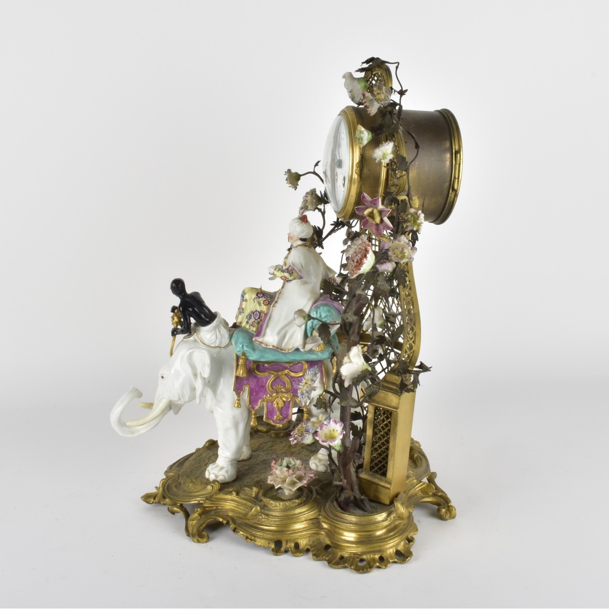 18/19th C Meissen Porcelain Figural Group / Clock
