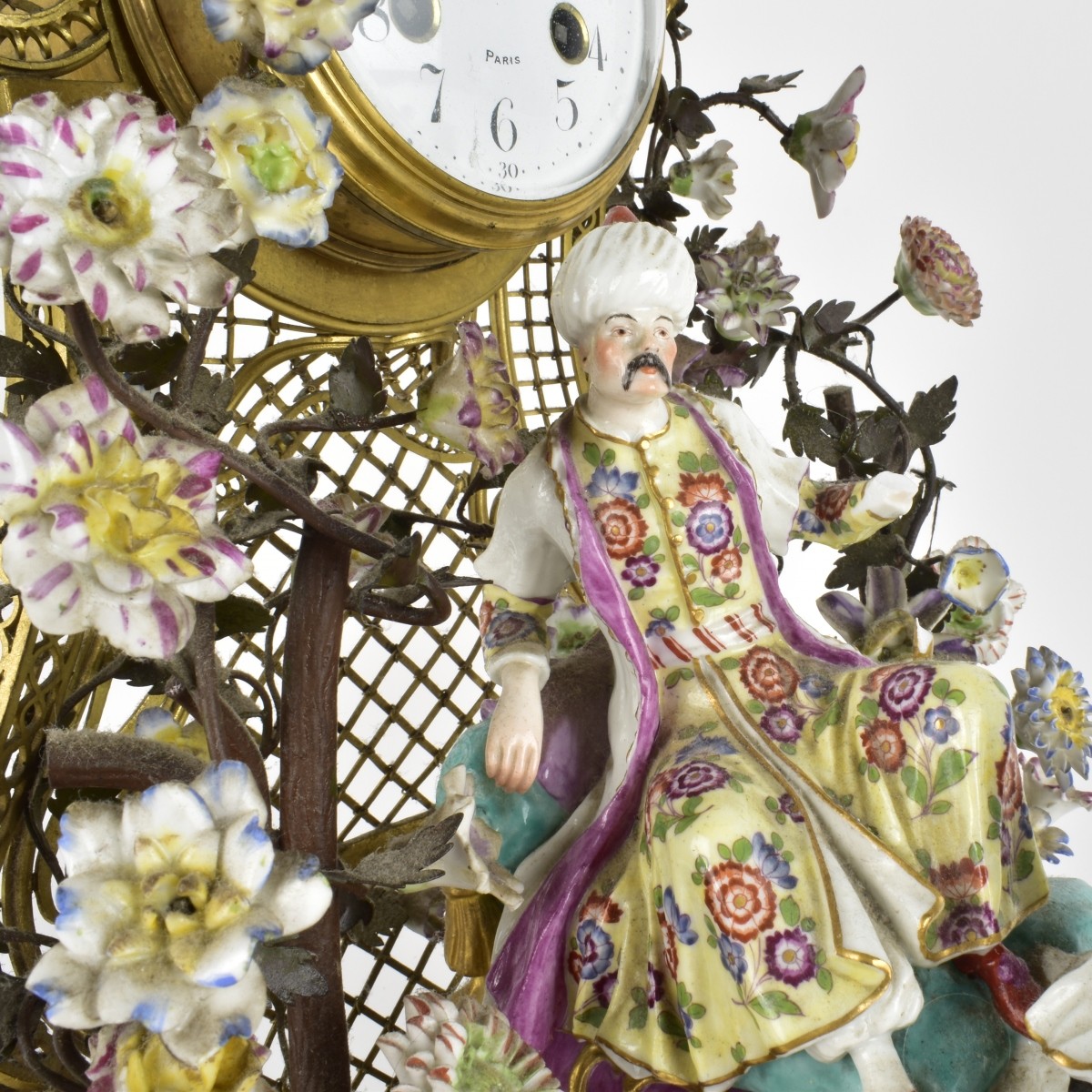 18/19th C Meissen Porcelain Figural Group / Clock