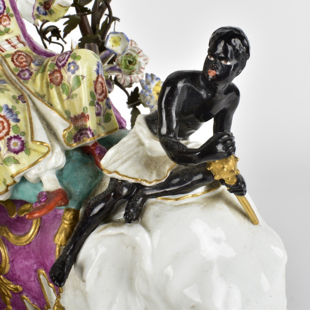 18/19th C Meissen Porcelain Figural Group / Clock