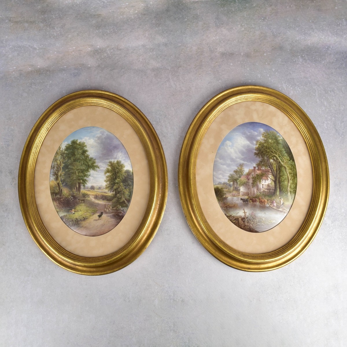 Painted Oval Porcelain Plaques