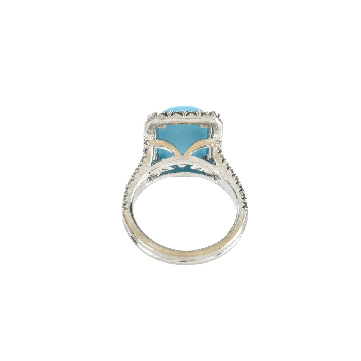 Turquoise, Diamond and 14K Ring