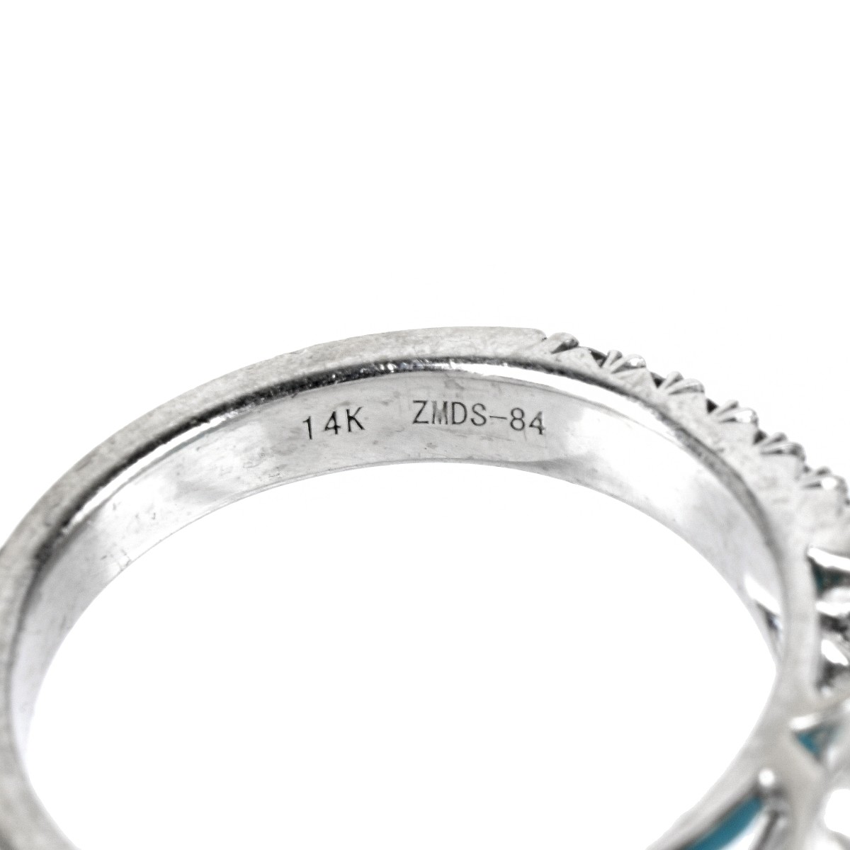 Turquoise, Diamond and 14K Ring