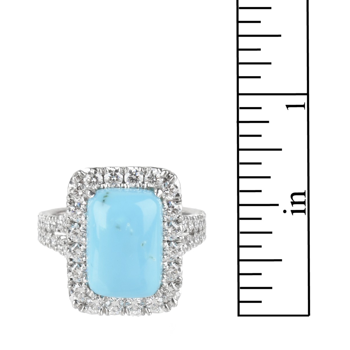 Turquoise, Diamond and 14K Ring
