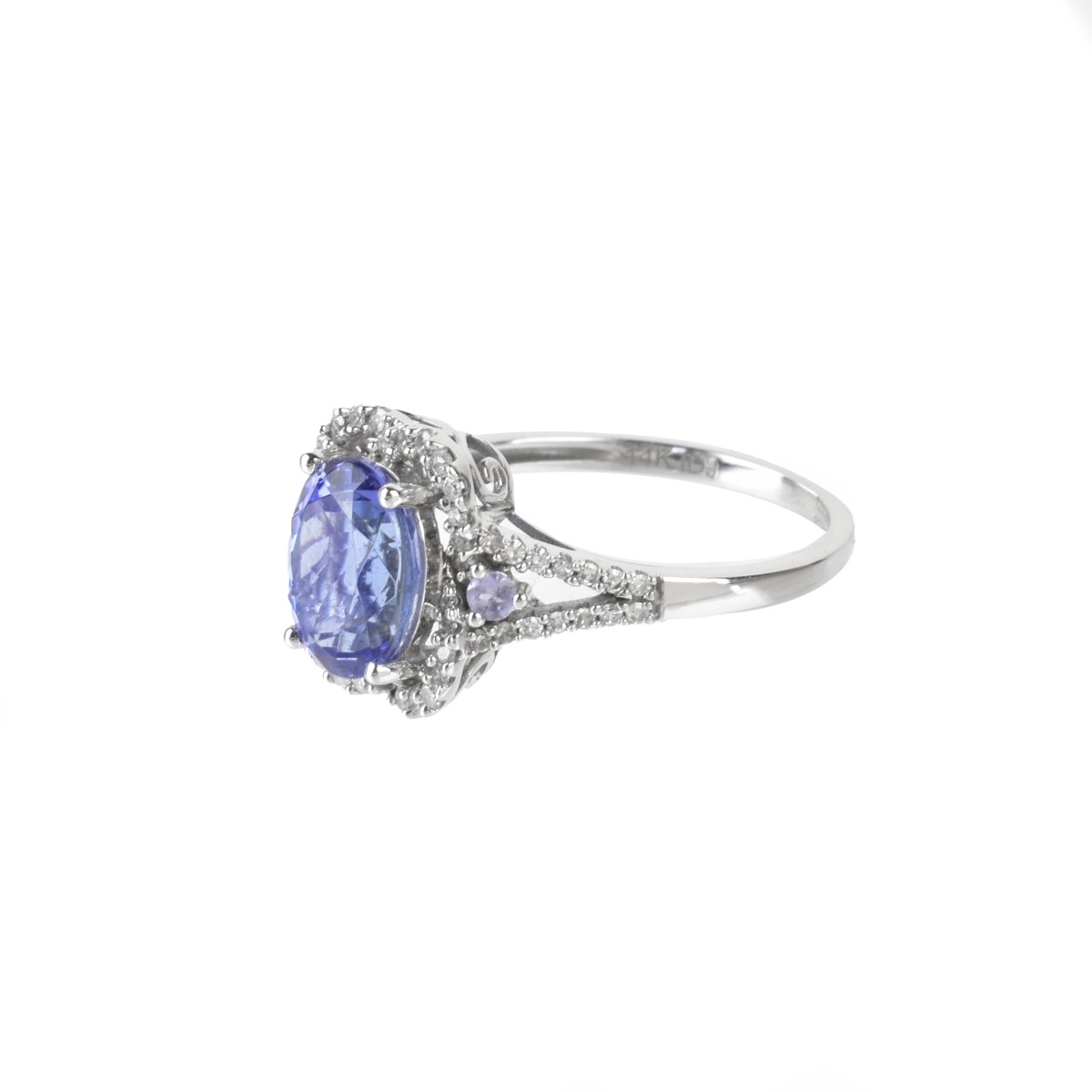 Tanzanite, Diamond and 14K Ring