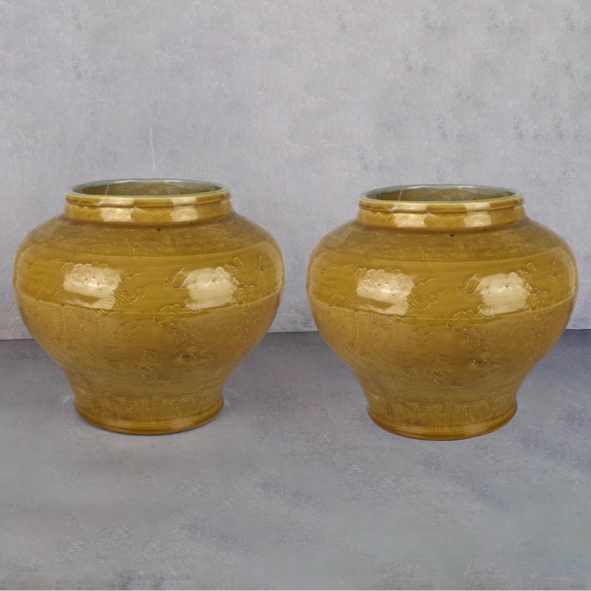 Large Pair of Chinese Pots