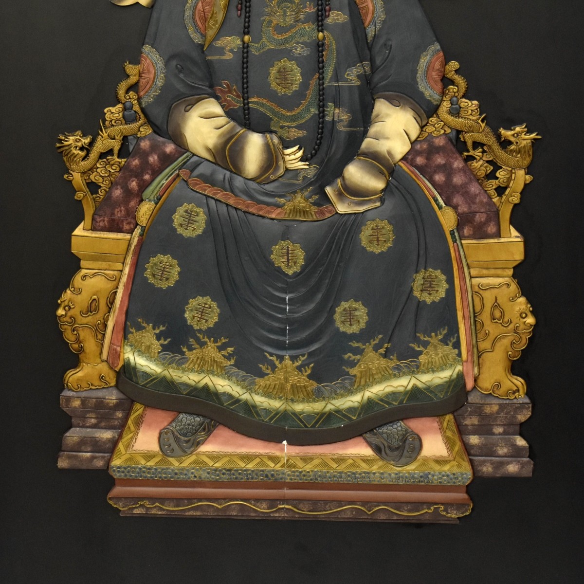 Chinoiserie Style Emperor and Empress Wood Panels