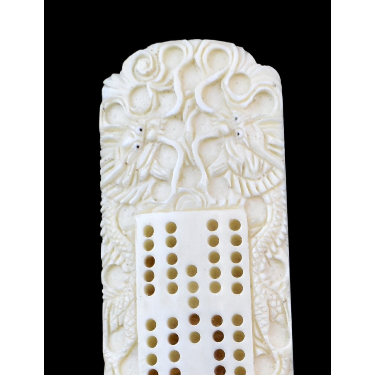 Five Chinese Dragon Relief Carved Cribbage Boards