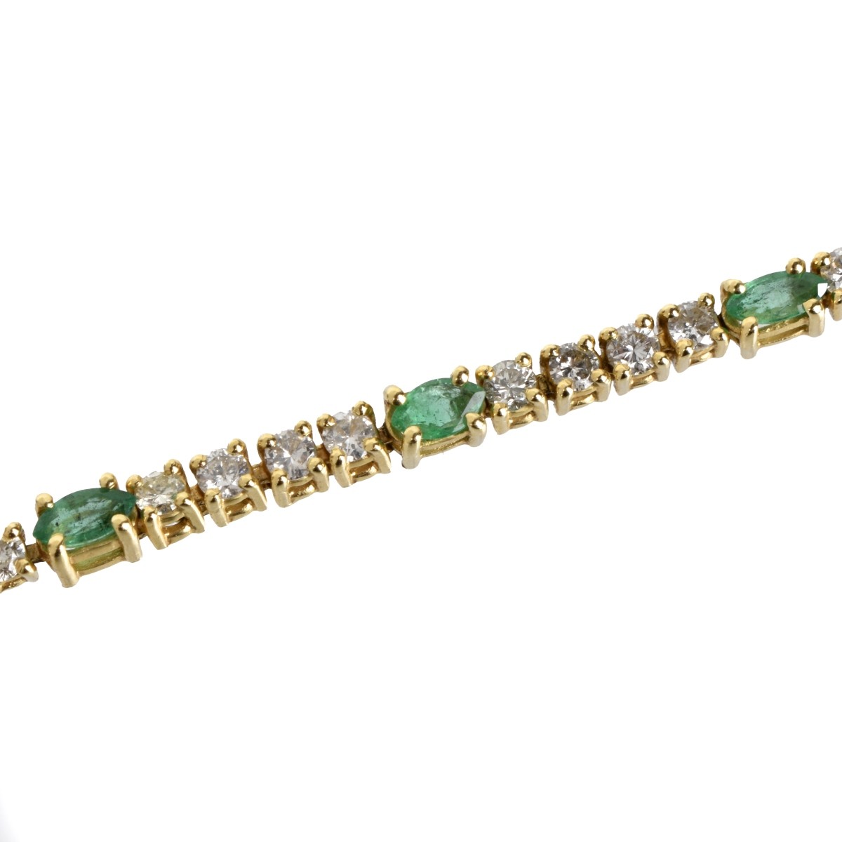 Diamond, Emerald and 14K Bracelet