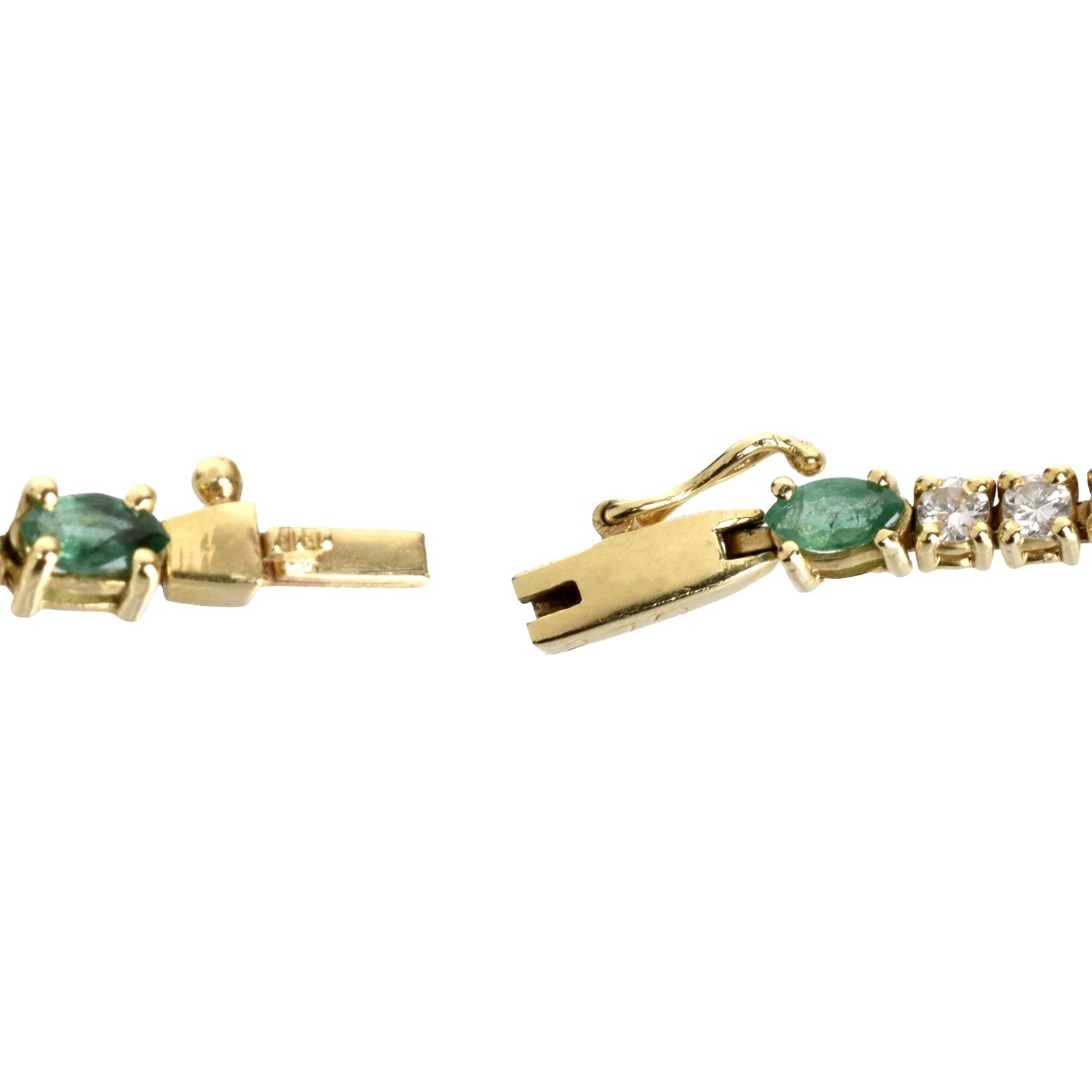 Diamond, Emerald and 14K Bracelet