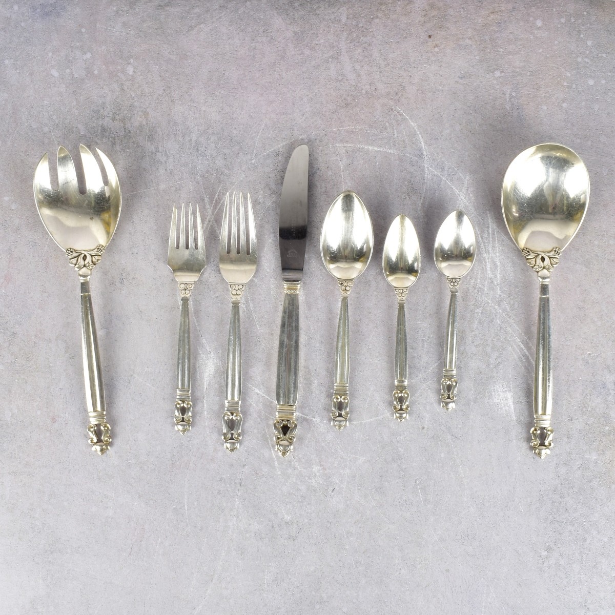 Georg Jensen Denmark Sterling Silver Flatware