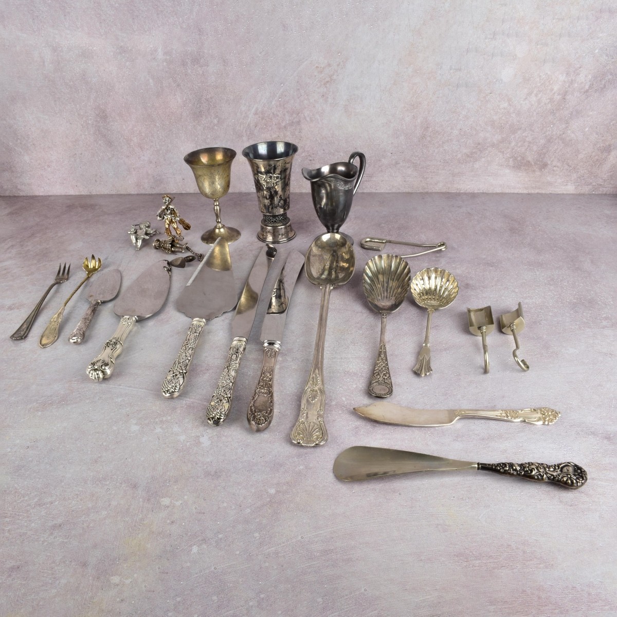 Plate Box Lot of Various Silver Items