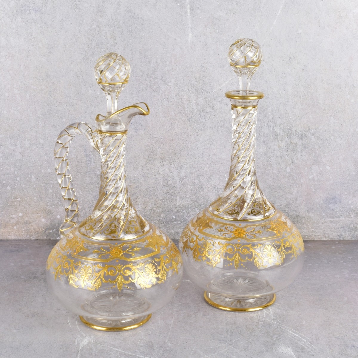 French Crystal Gold Trimmed Service Ware