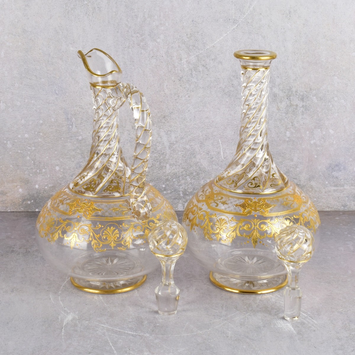 French Crystal Gold Trimmed Service Ware