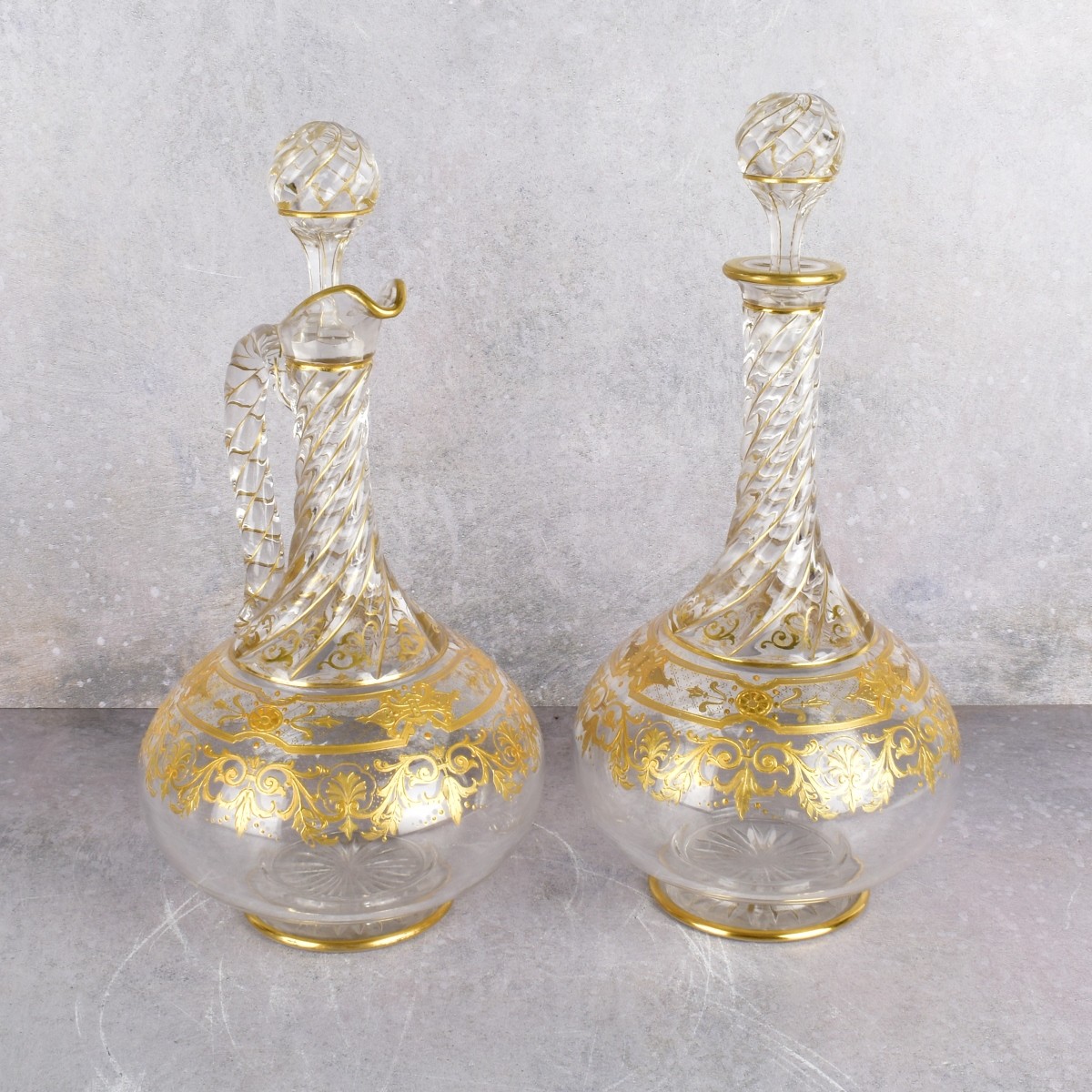 French Crystal Gold Trimmed Service Ware