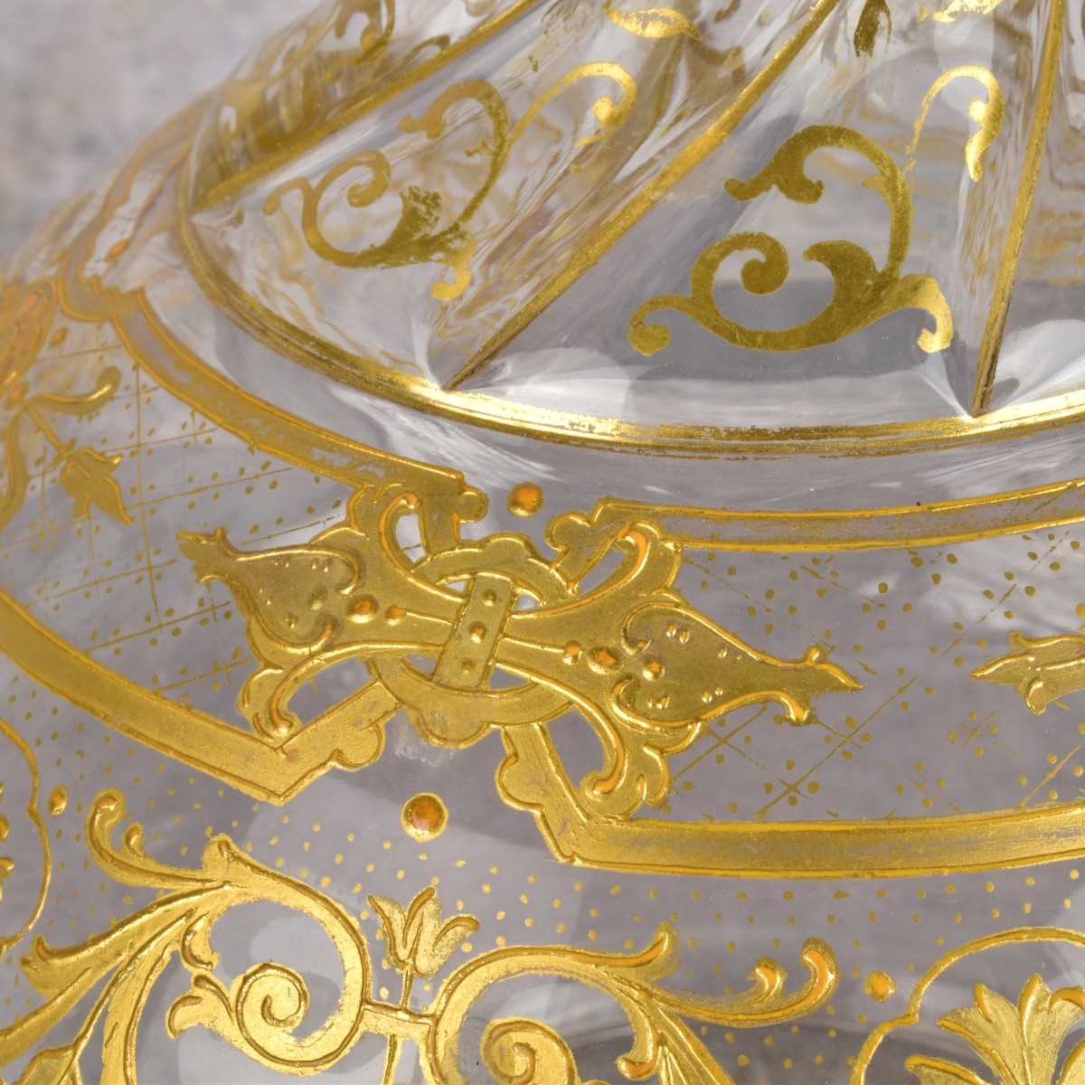 French Crystal Gold Trimmed Service Ware