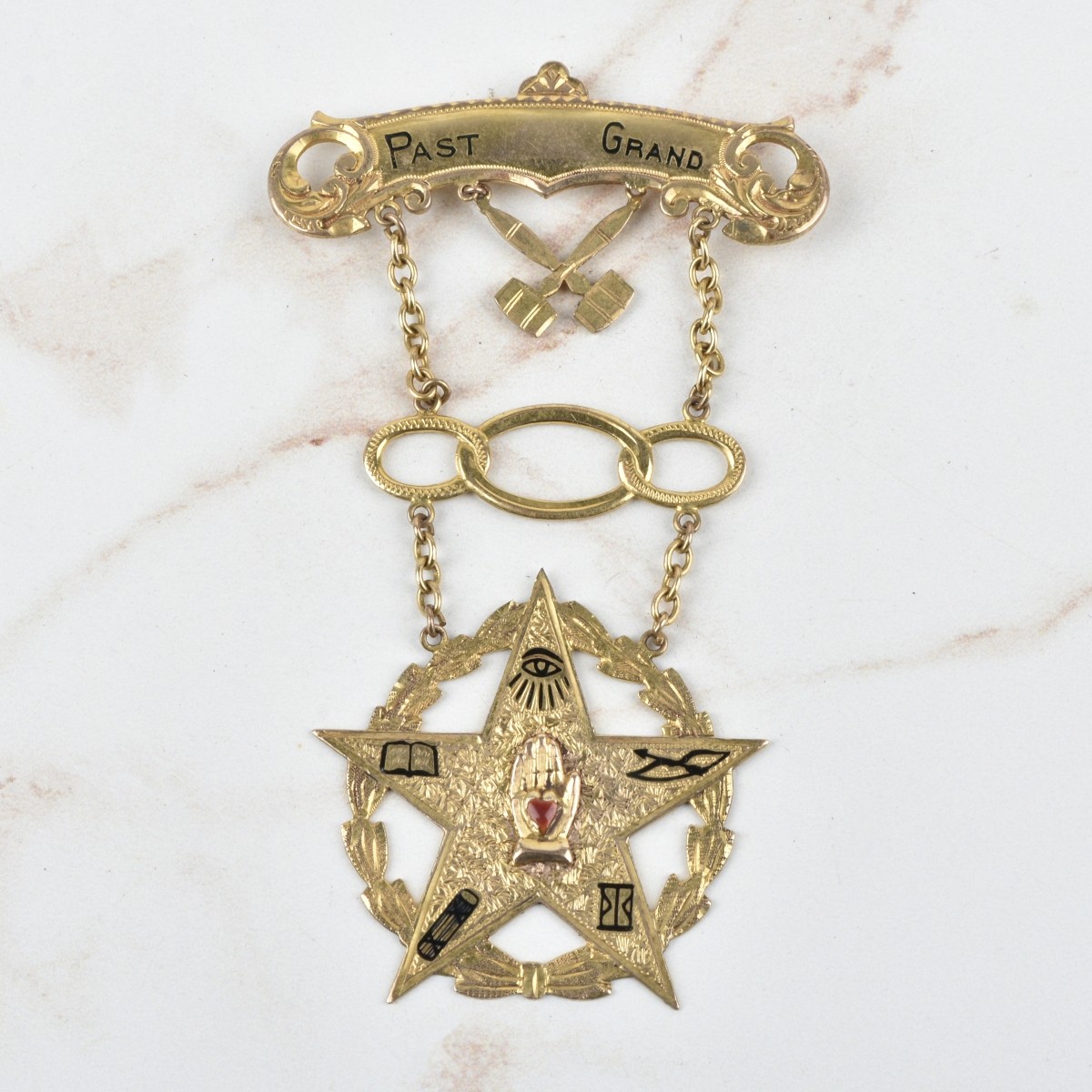10K Masonic Pendant Brooch