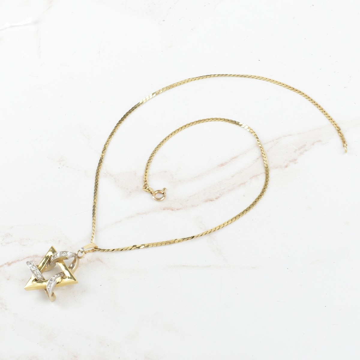 Diamond and 14K Pendant Necklace