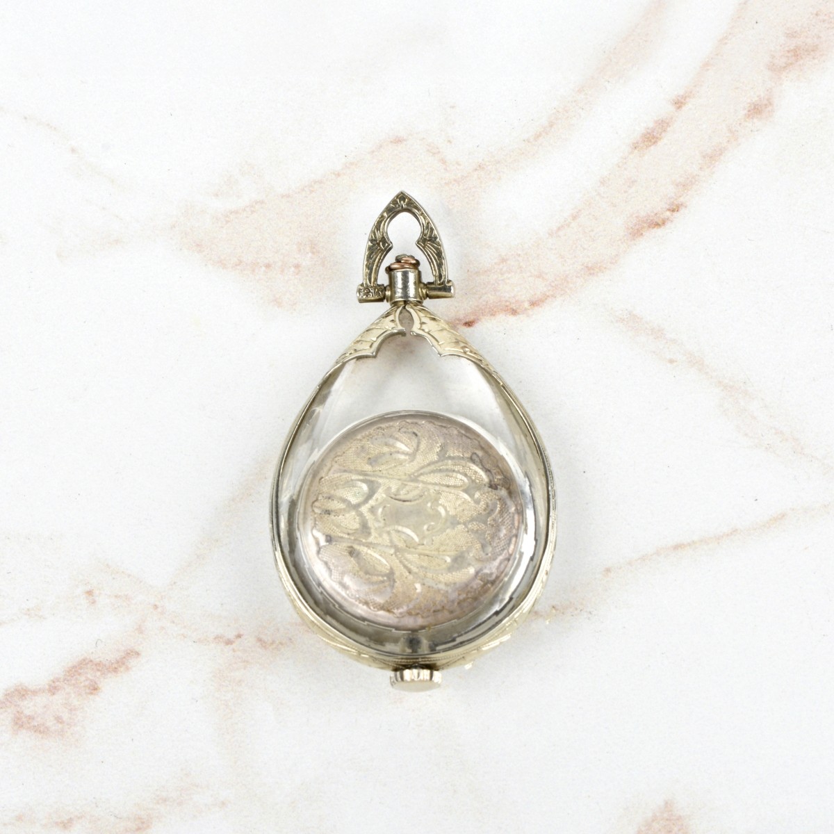 Pendalion 14K and Crystal Pendant Watch