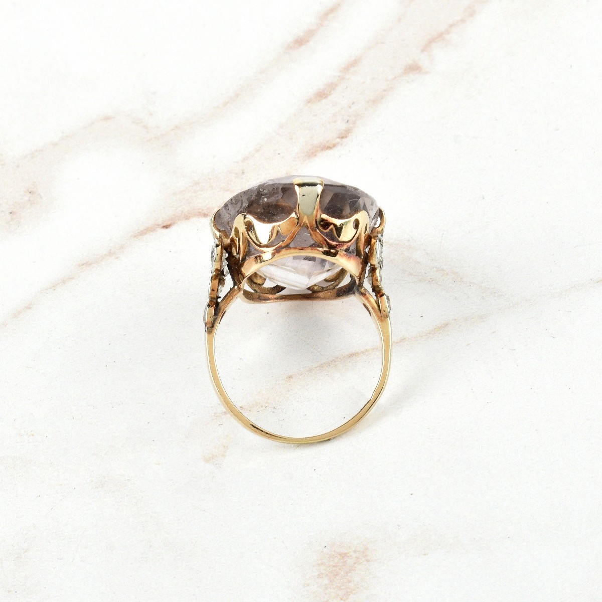 Amethyst, Diamond and 14K Ring