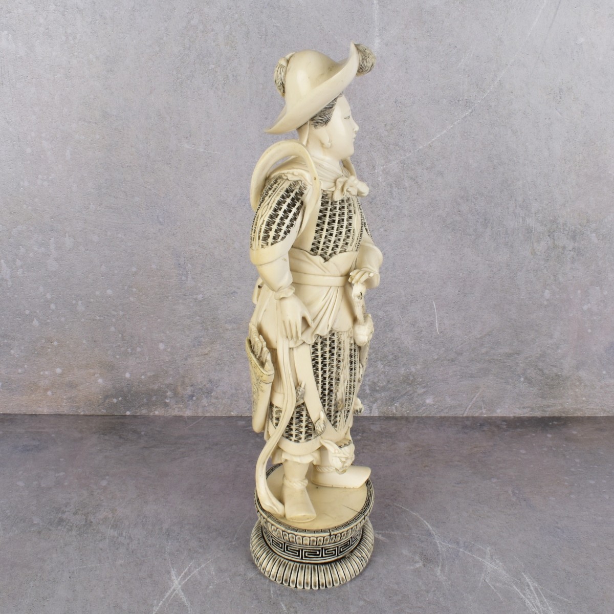 Vintage Chinese Carved Polychrome Figure