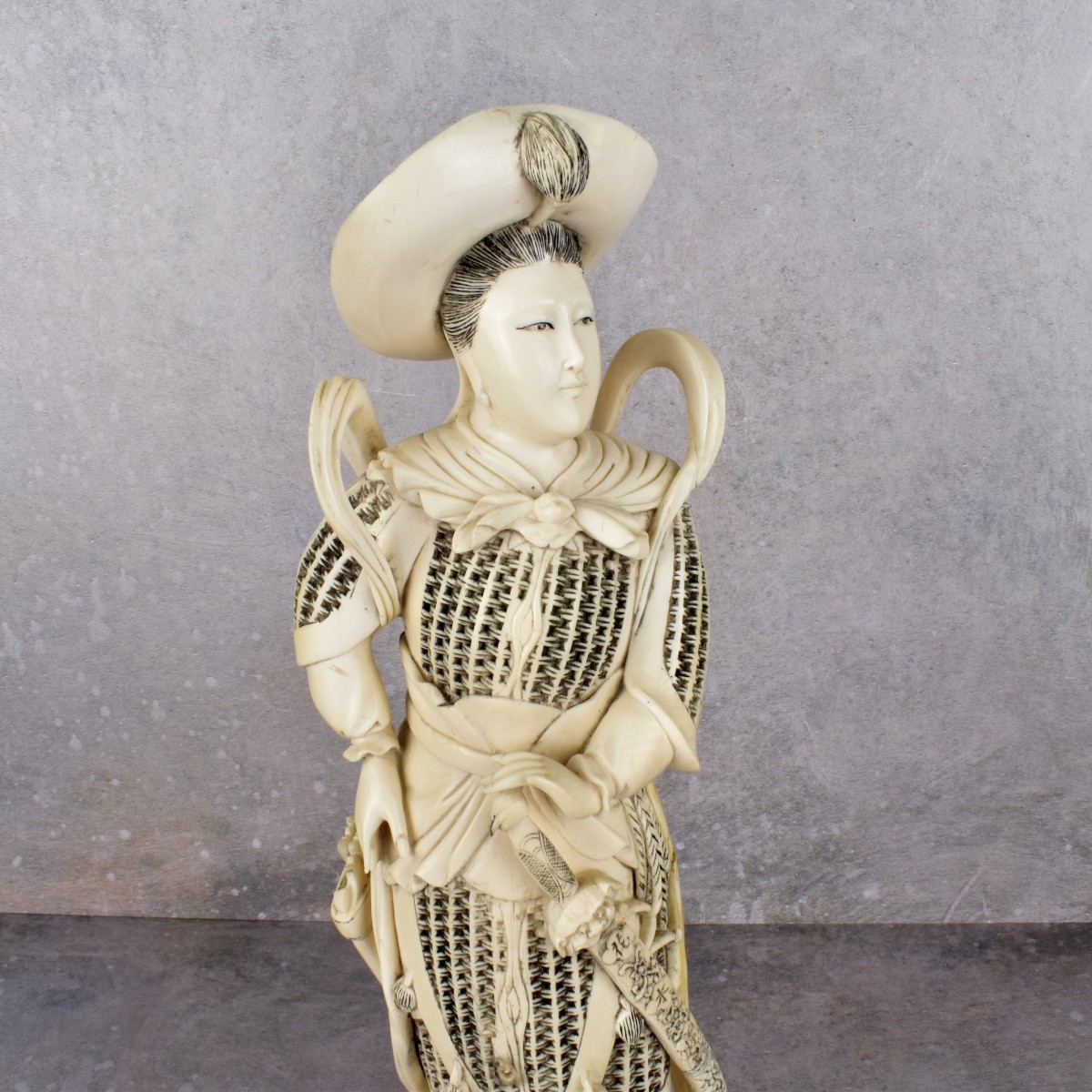 Vintage Chinese Carved Polychrome Figure