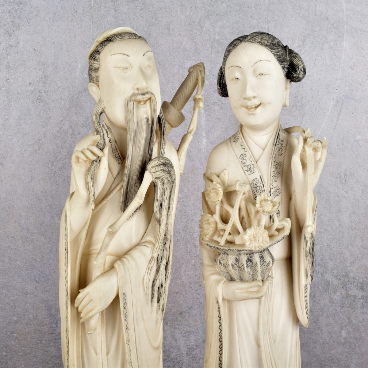 Antique Carved Chinese Figures