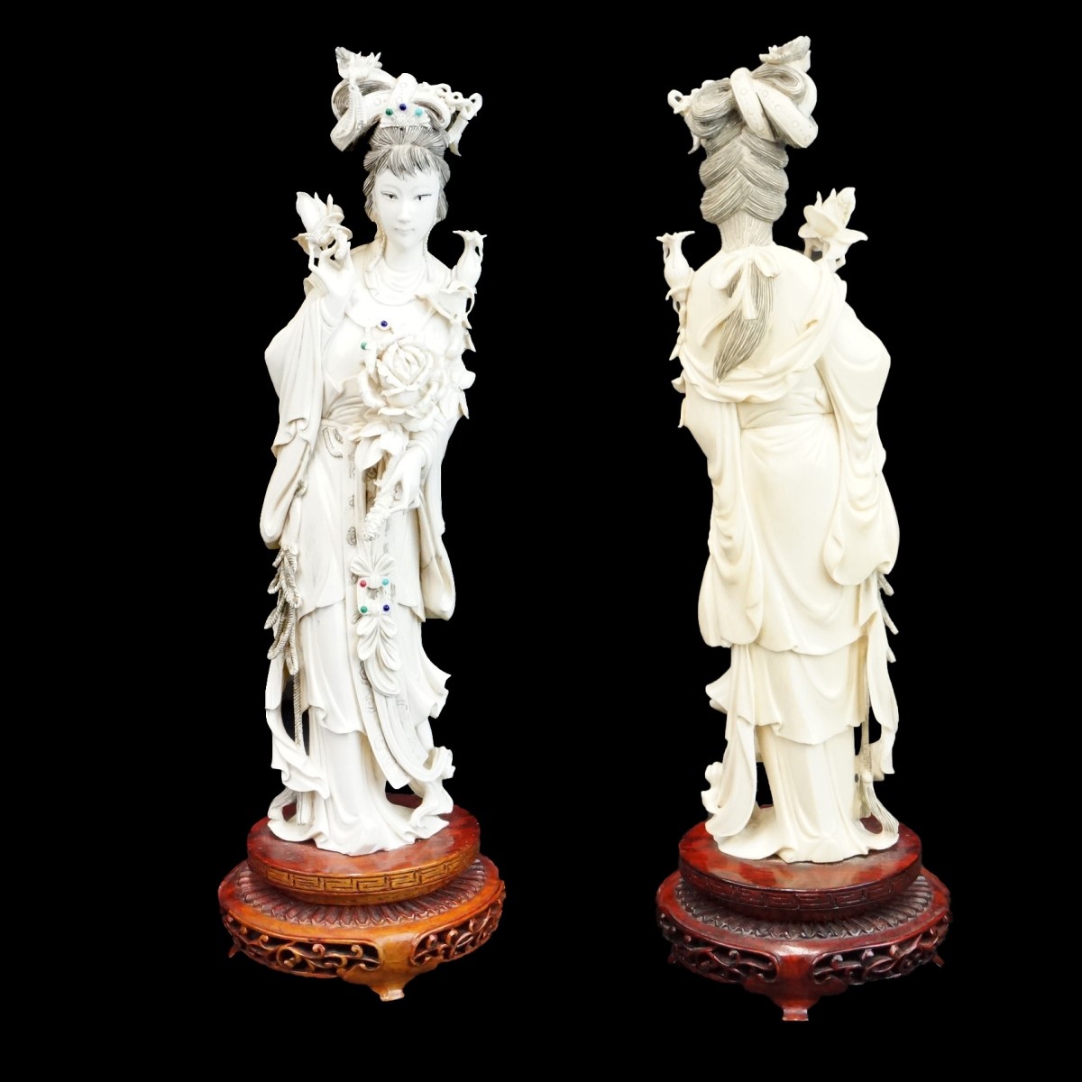 Antique Chinese Carved Guanyin Figurine