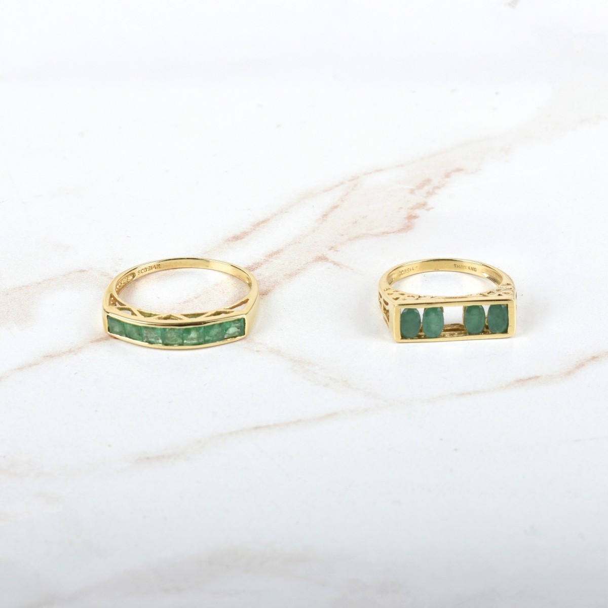 Emerald and 14K Rings