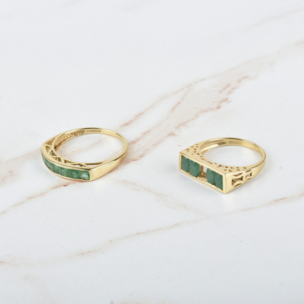 Emerald and 14K Rings