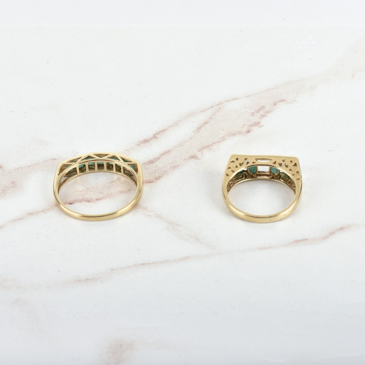 Emerald and 14K Rings