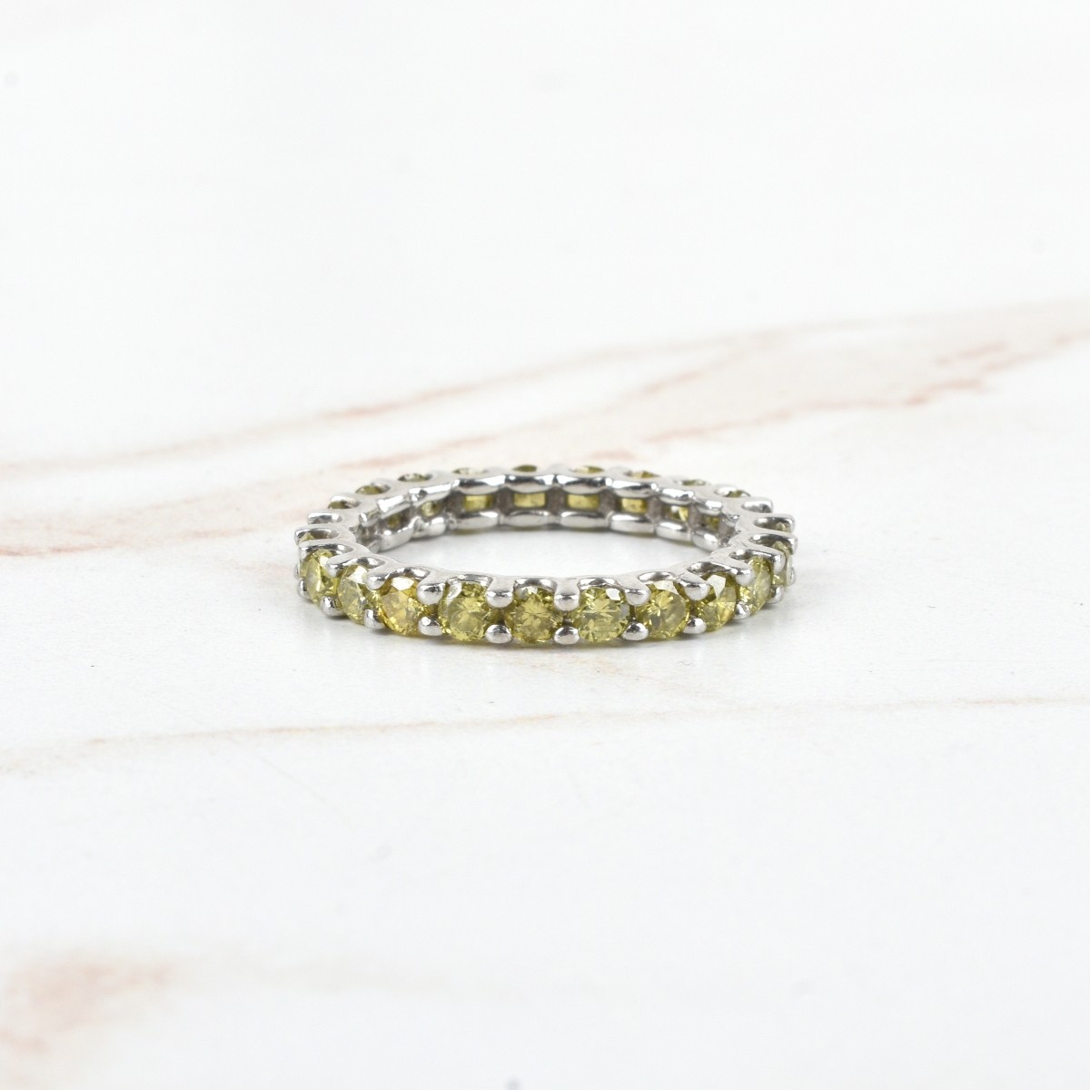 Fancy Diamond and Platinum Ring