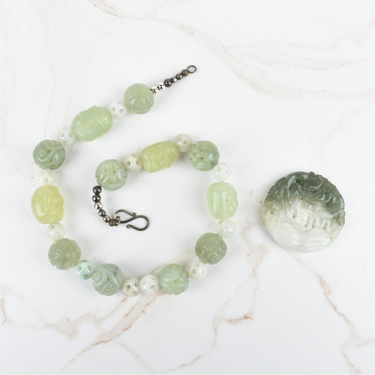 Jade Necklace and Pendant / Medallion
