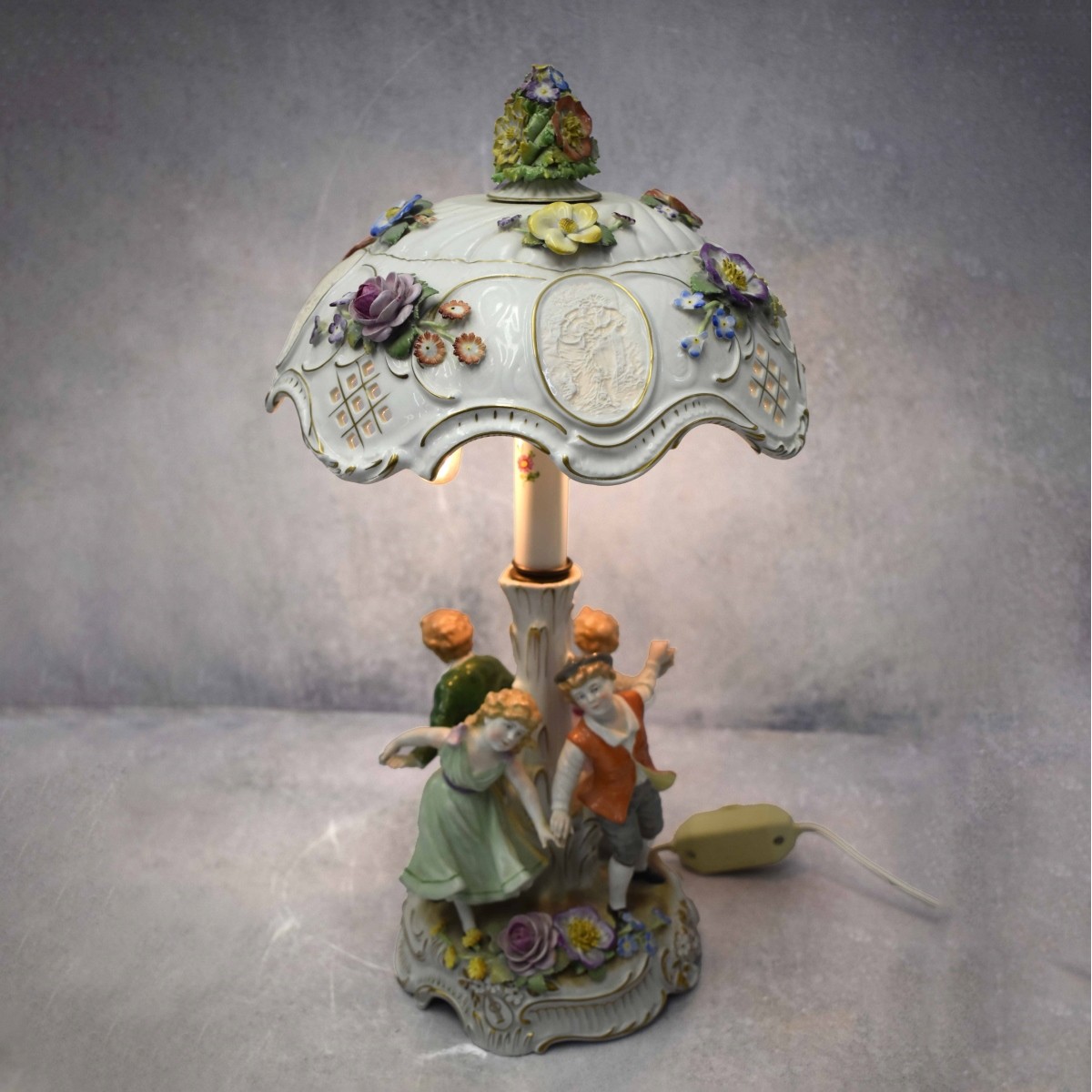 Antique Dresden Lithophane Lamp