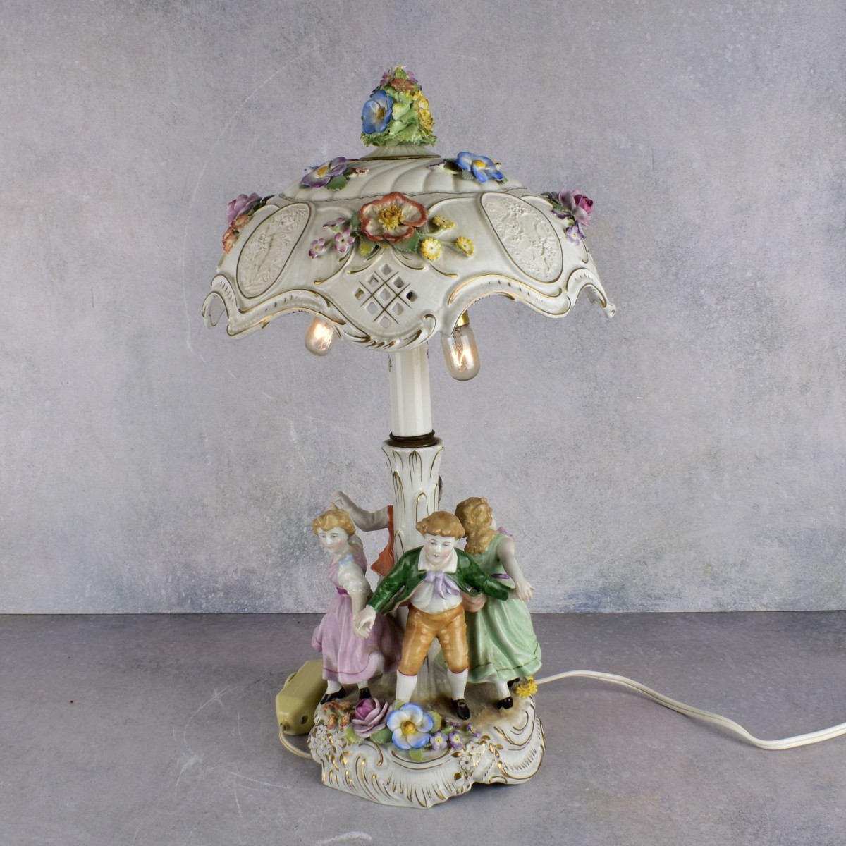 Antique Dresden Lithophane Lamp