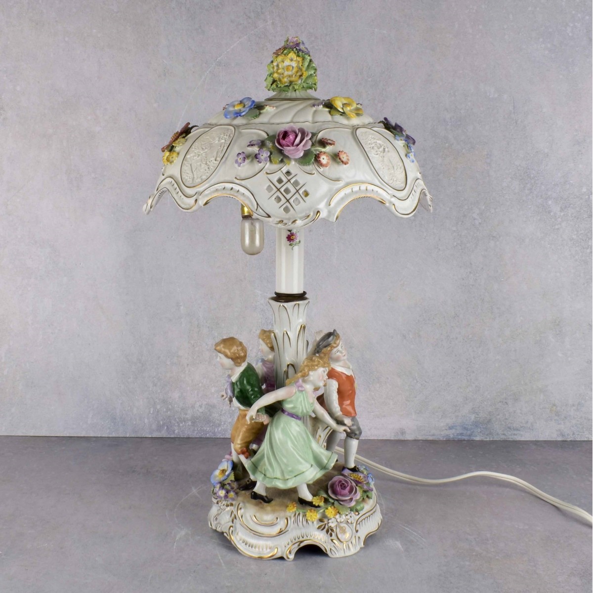 Antique Dresden Lithophane Lamp