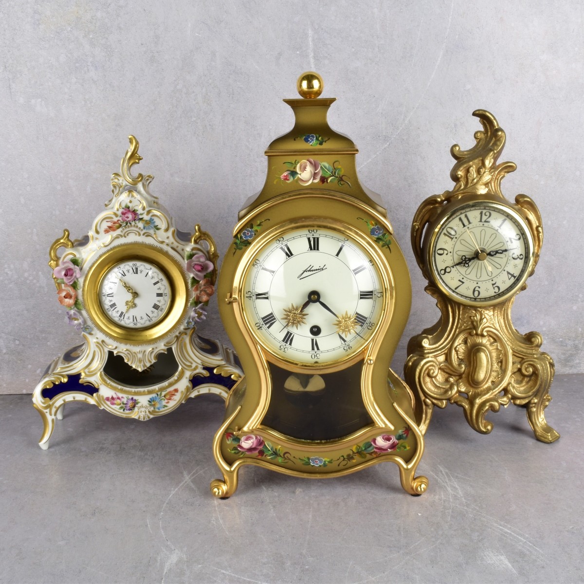 Three Vintage Table Clocks