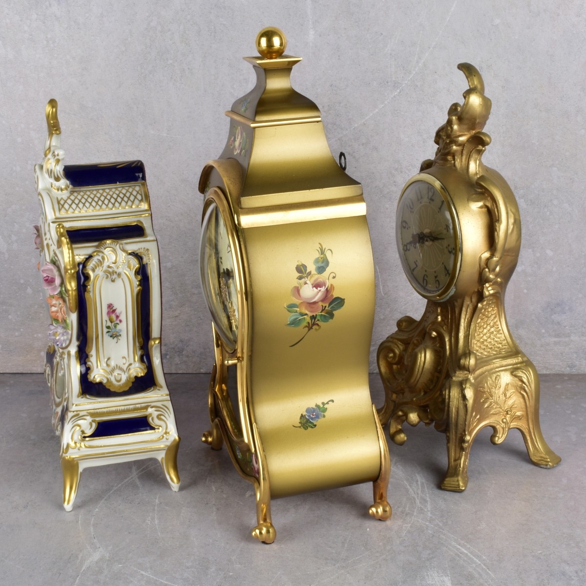 Three Vintage Table Clocks
