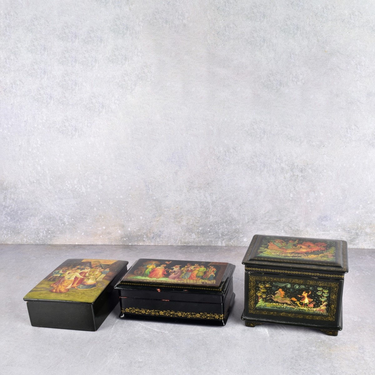 Russian Hand Painted Lacquer Boxes
